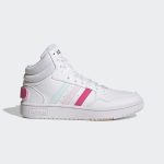 adidas Hoops 3 Mid Lifestyle Basketball Classic World Friendship Day Schuh Cloud White / Pulse Magenta / Almost Pink (GX7235)