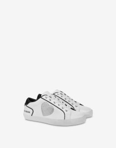 Moschino Sneakers Aus Kalbsleder Mit Glitter-herz Free Love (POLJA15502G0IIAD10A)