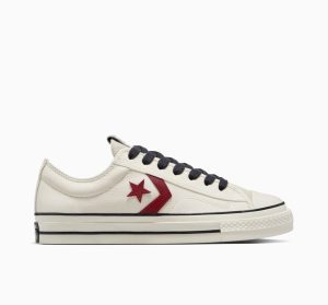 Converse Star Player 76 Leather + Suede Egret/Egret/Park Red (A14247C)