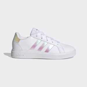 adidas Grand Court Lifestyle Lace Tennis Schuh Cloud White / Iridescent / Cloud White (GY2326)