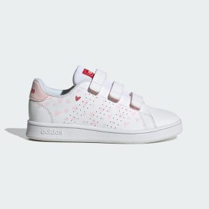 adidas Advantage Kids Schuh Cloud White / Clear Pink / Better Scarlet (ID5295)