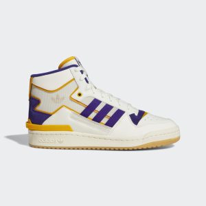 adidas Forum Exhibit Mid Schuh Off White / Collegiate Purple / Collegiate Gold (GX4119)