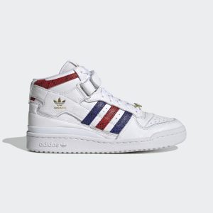 adidas Forum Mid Schuh Cloud White / Semi Lucid Blue / Better Scarlet (ID9460)