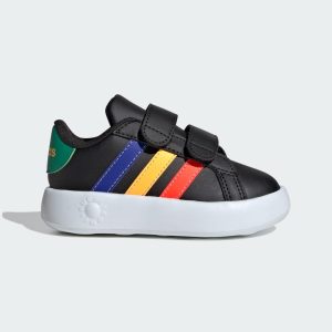 adidas Grand Court 2.0 Shoes Kids Core Black / Lucid Blue / Court Green (IE1372)