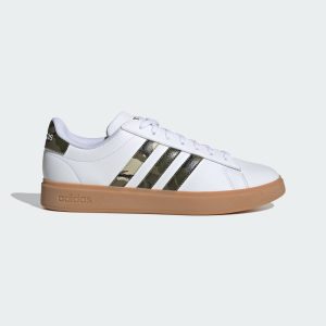 adidas Grand Court 2.0 Shoes Cloud White / Olive Strata / Putty Grey (ID2955)