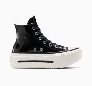 Converse Chuck Taylor All Star Lift Double Stack Platform Patent Leather Black Black/Egret/Black (A12977C)
