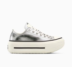 Converse Chuck Taylor All Star Lift Double Stack Platform Metallic Silver Silver/Egret/Black (A16406C)