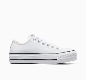 Converse Chuck Taylor All Star Platform Clean Leather Low-Top White, Black White/ Black (561680C)