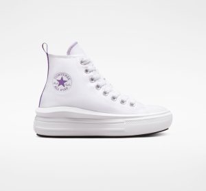 Converse Chuck Taylor All Star Move Platform White White/ Purple (A03667C)