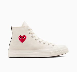 Converse Converse x PLAY Comme des Garçons Single Heart Chuck 70 White Black/ Red (A08800C)