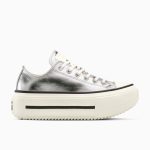 Converse Chuck Taylor All Star Lift Double Stack Platform Metallic Silver Silver/Egret/Black (A16406C)