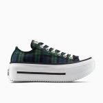 Converse Chuck Taylor All Star Lift Double Stack Platform Plaid Navy/Black/Branch Out (A16517C)