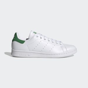 adidas Originals White and Green Stan Smith Sneakers (FX5502)