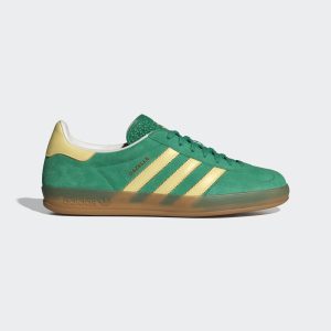 adidas Gazelle Indoor Schuh Semi Court Green / Almost Yellow / Gum (IH7500)