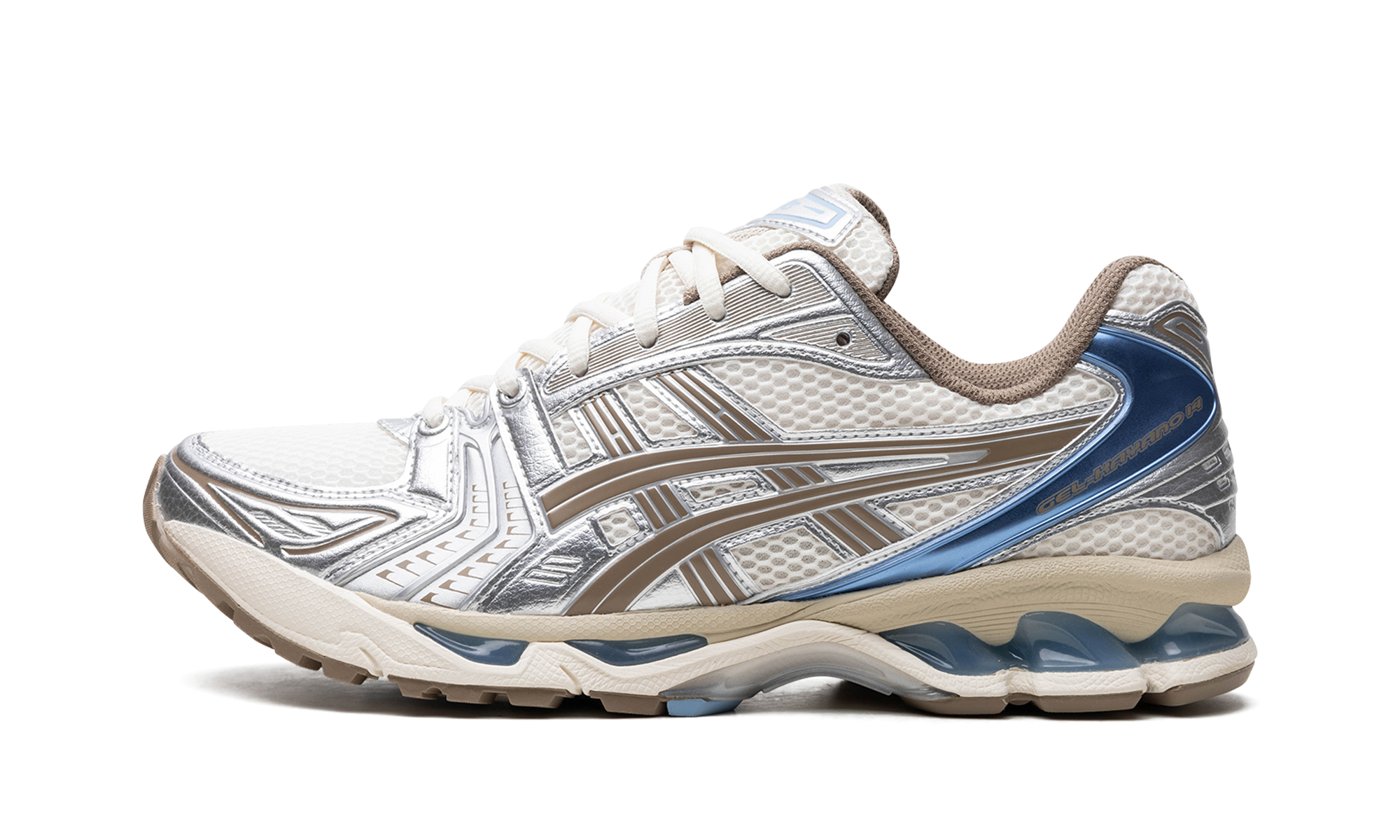 Asics Gel-Kayano 14 in Creme mit dunklen Akzenten