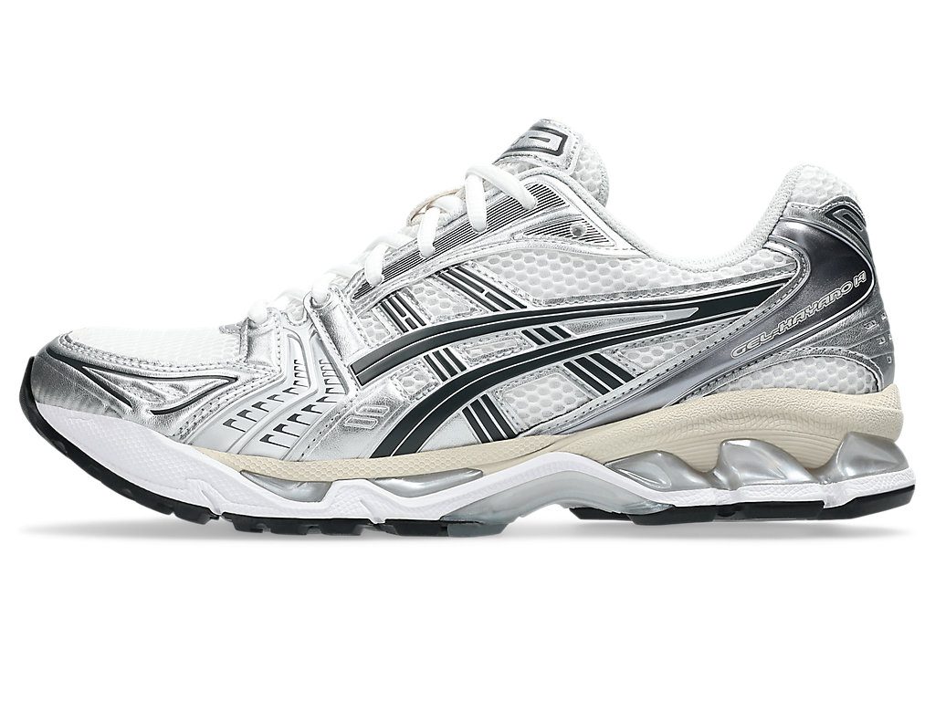 Asics Gel-Kayano 14 in Weiß mit grauen Akzenten