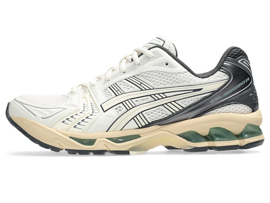 Asics Gel-Kayano 14 in Creme mit dunkelgrauen Akzenten