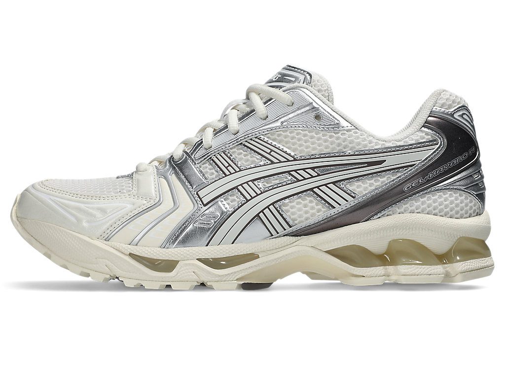 Asics Gel-Kayano 14 in Creme mit kakaobraunen Akzenten