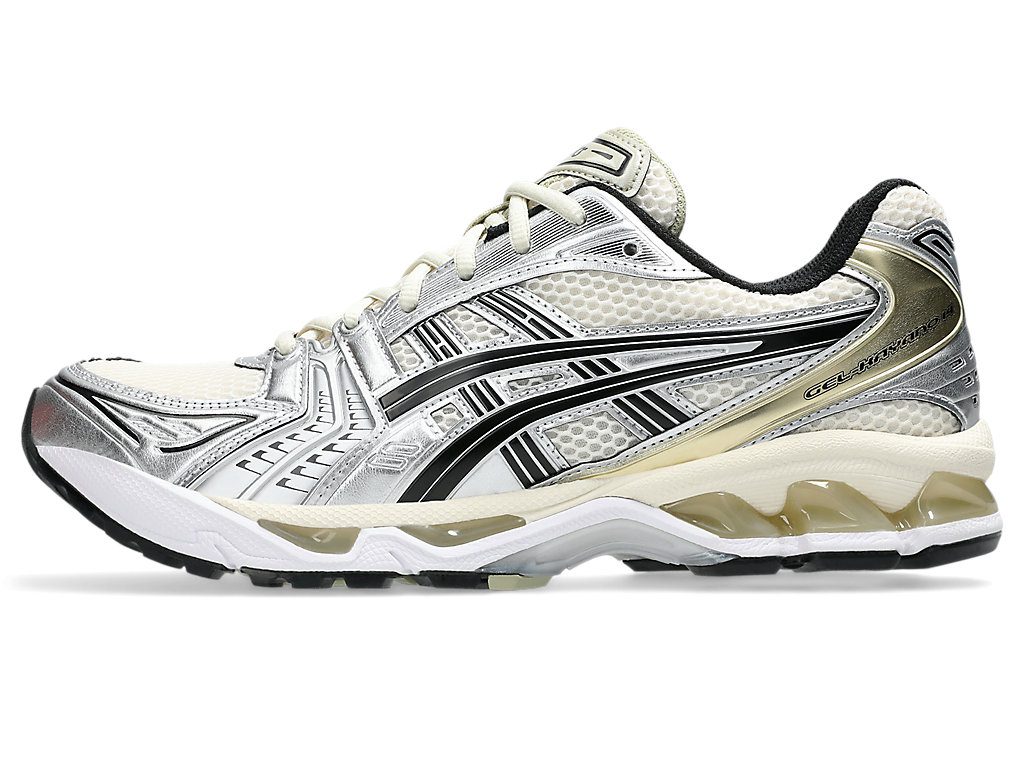 Asics Gel-Kayano 14 in Silber und Sandtönen