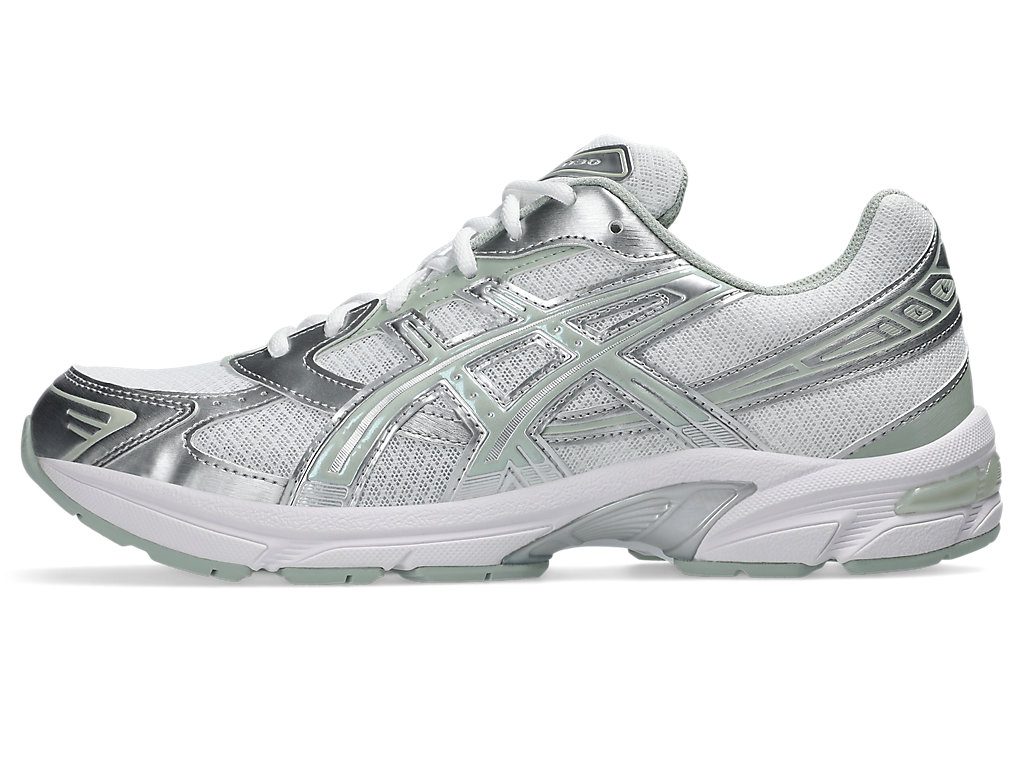 Asics Gel-1130 in Weiß mit salbeigrünen Akzenten