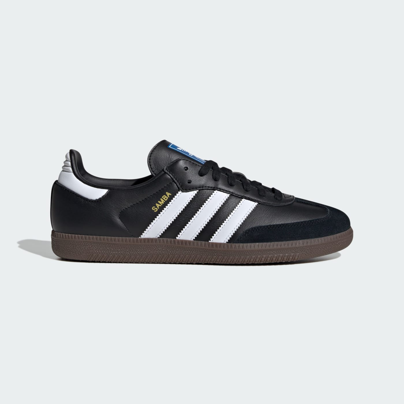 adidas Samba OG in Schwarz mit weißen Streifen und Gummisohle