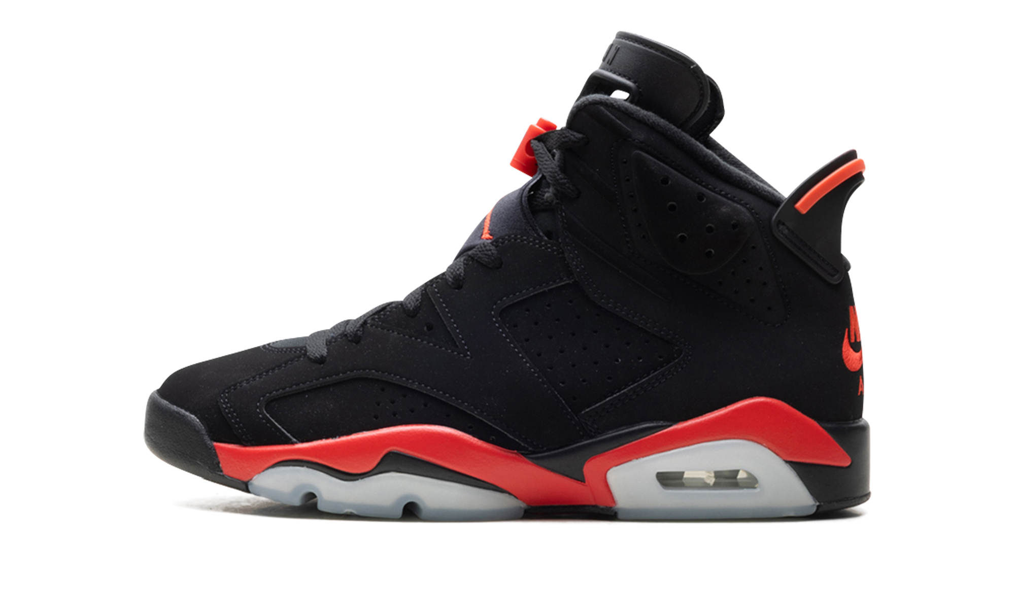 Air Jordan 6 in Schwarz mit infrarotem Akzent