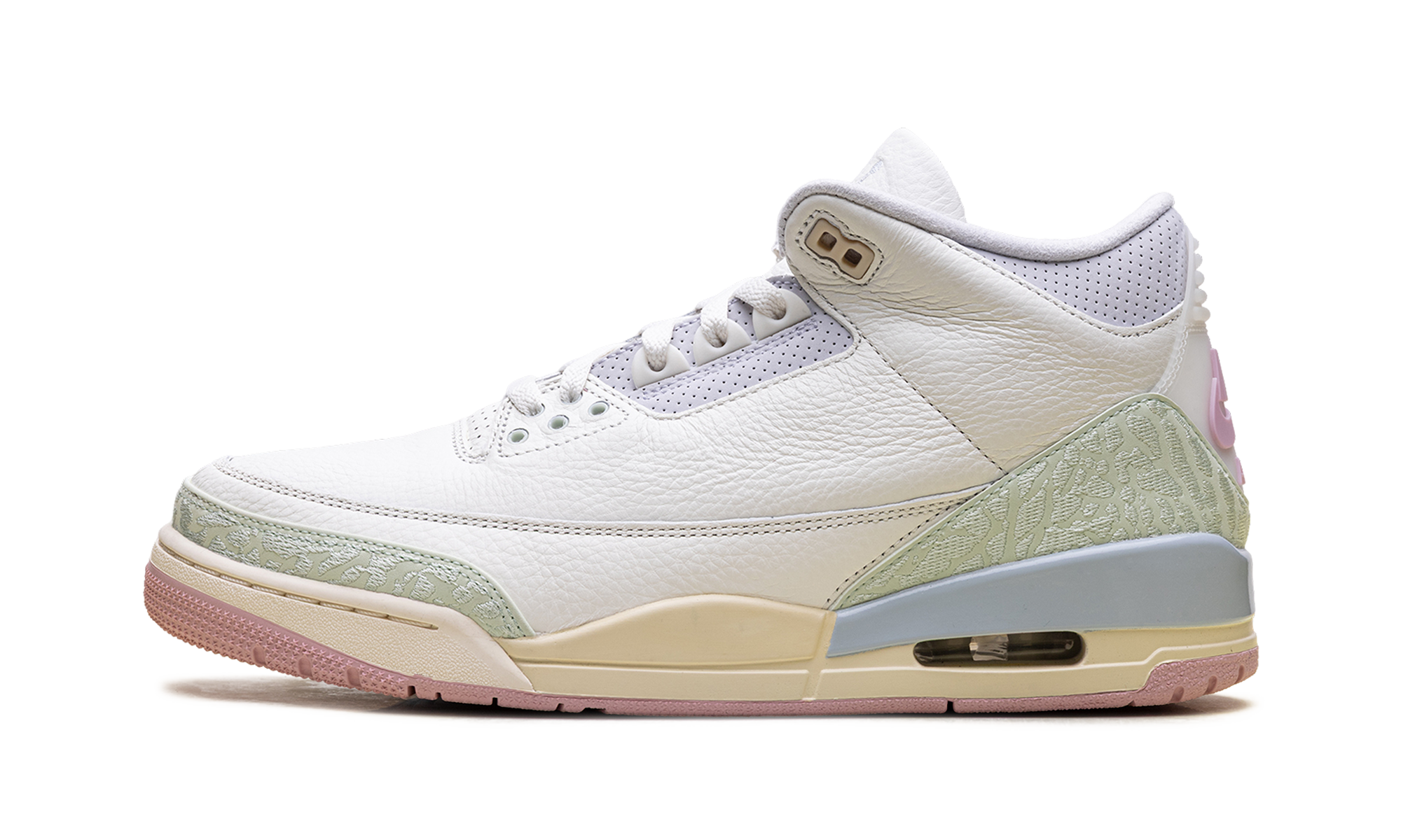 Air Jordan 3 in Weiß mit pastellfarbenen Akzenten