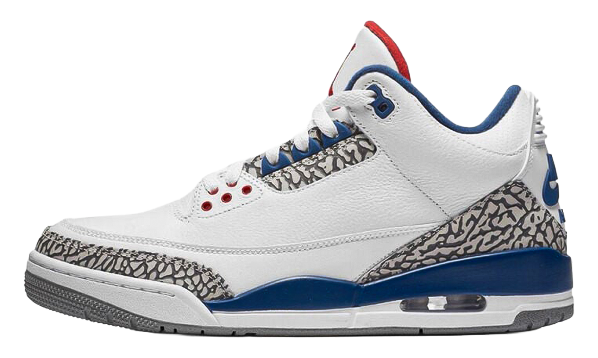 Air Jordan 3 True Blue in Weiß mit blauen Akzenten