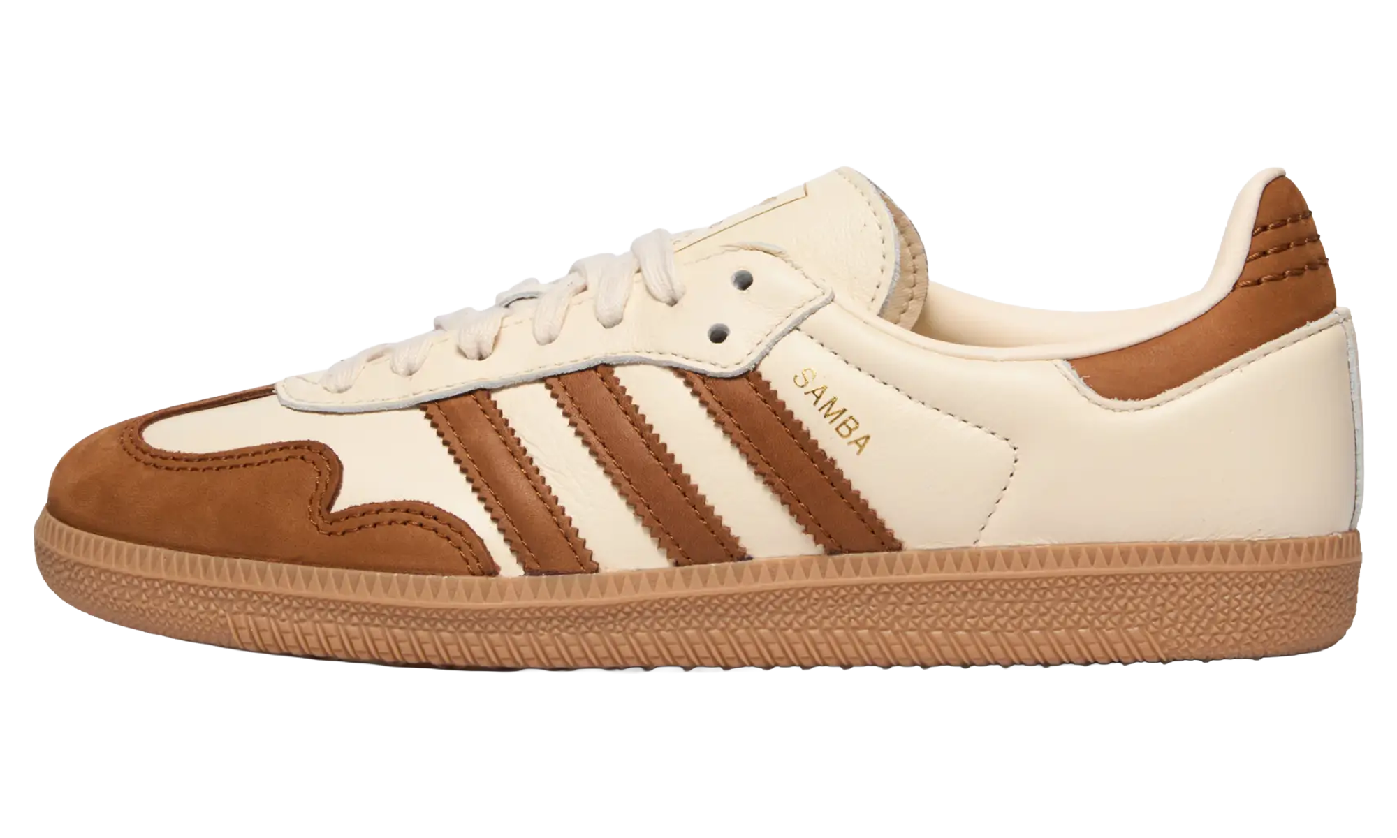 adidas Samba OG in Weiß mit bronzefarbenen Akzenten