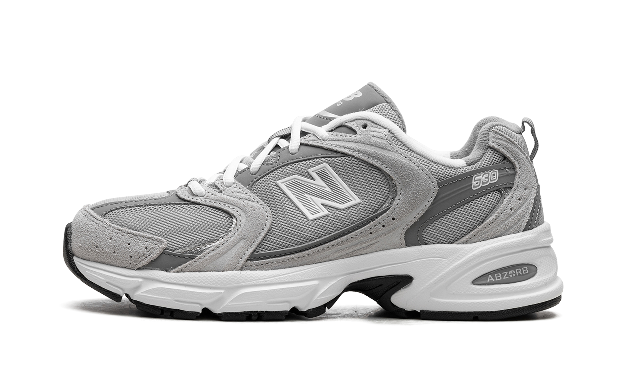 New Balance 530 in Grau mit silbernen Akzenten