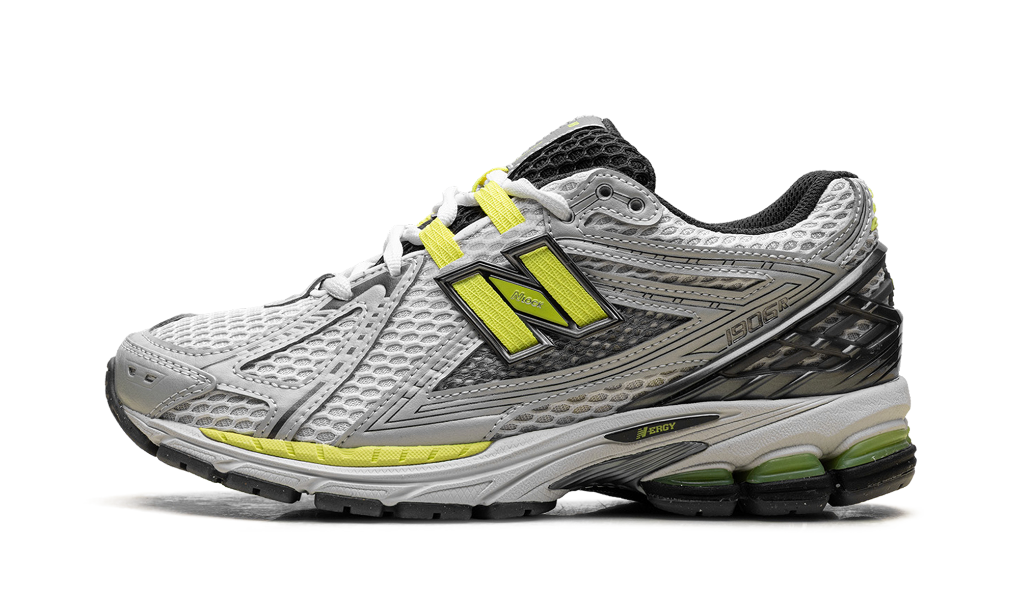 New Balance 1906 in Silber mit grünem Unterton